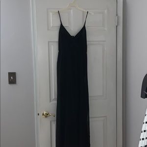 BLACK SHEER MIDI DRESS